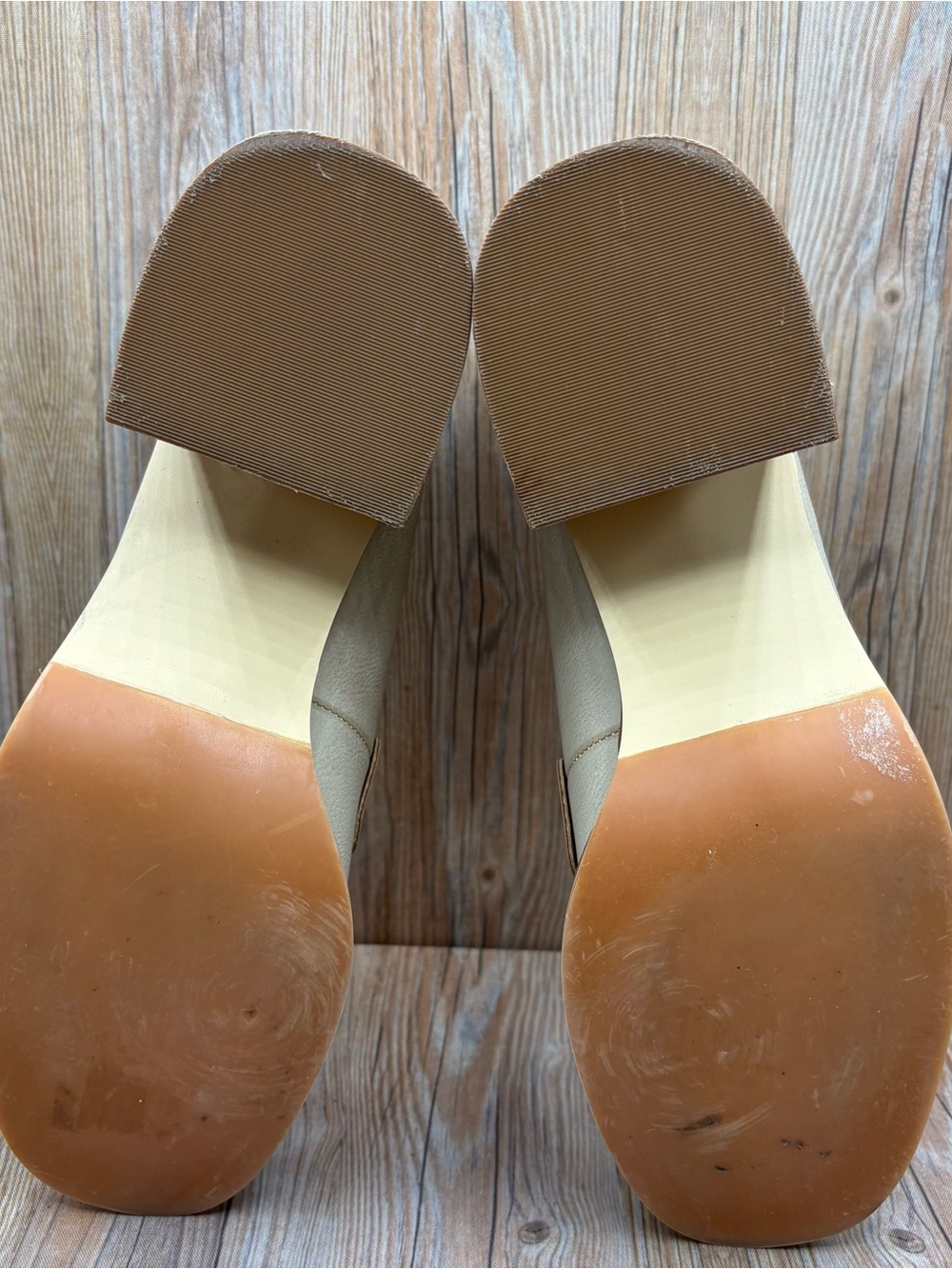 Korks Ease Womens Cream Chunky Heel Loafers Size 9 - Picture 7 of 9